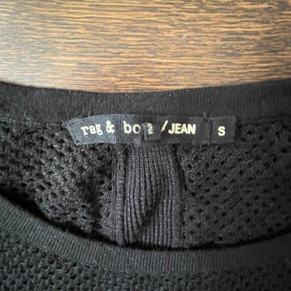 Rag & Bone Black Mesh Sheer Knit Sweater-Small - Picture 2 of 10